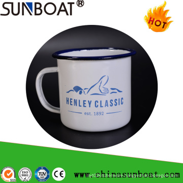 Portable Outdoor Camping Mug Porcelain Enamel Carbon Steel Mug